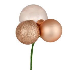 18" Cafe Latte Ball Ornament Picks 4 Per Bag