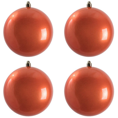 4.75" Coral Candy Ball Ornaments 4-Pack