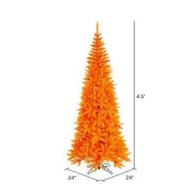 4.5' Unlit Orange Fir Artificial Christmas Tree