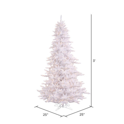 3' Pre-Lit White Fir Artificial Christmas Tree with 100 Clear Lights