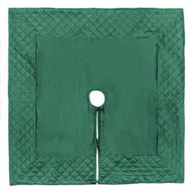 52" Green Quilt Stitch Jewel Tree Skirt
