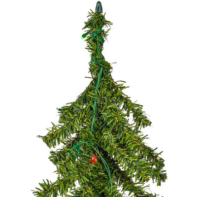 3' x 21" Pre-Lit Natural Alpine Artificial Christmas Tree with Warm White LED Lights