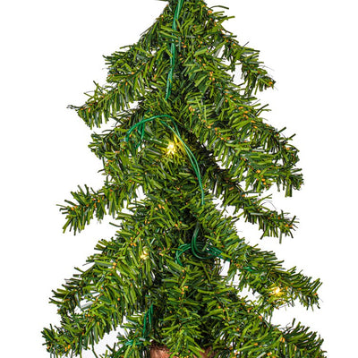3' x 21" Pre-Lit Natural Alpine Artificial Christmas Tree with Warm White LED Lights