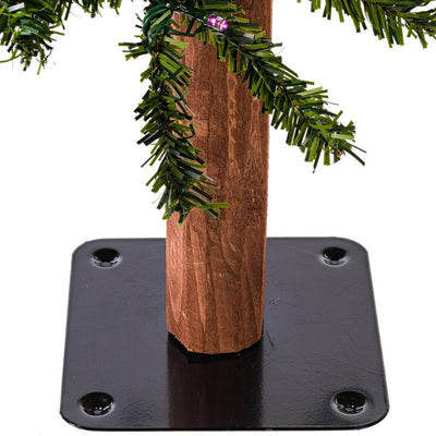 3' x 21" Pre-Lit Natural Alpine Artificial Christmas Tree with Warm White LED Lights