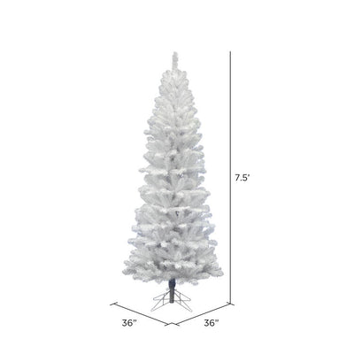 7.5' White Salem Pencil Pine Artificial Christmas Tree Unlit