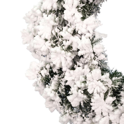 24" Unlit Flocked Alaskan Pine Artificial Christmas Wreath