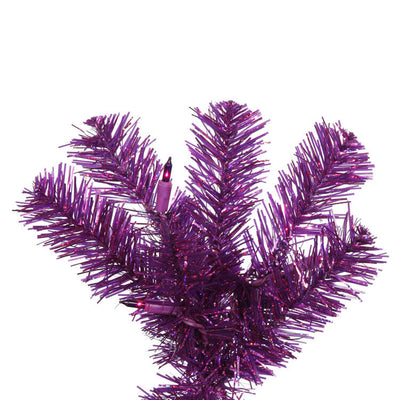 3' Pre-Lit Purple Pencil Artificial Christmas Tree with 50 Purple LED Lights
