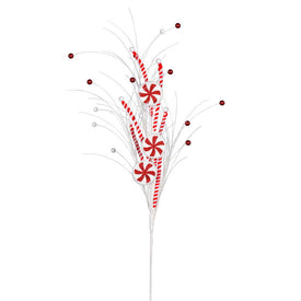 10" x 20" Red/White Candy Swirls Sprays 6 Per Bag