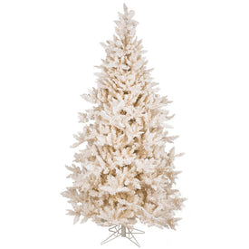 Vickerman 7.5' Flocked Vintage Fir Artificial Christmas Tree, Warm White LED Lights