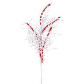 10" x 20" Red/White Candy Cane Snowflake Sprays 6 Per Bag