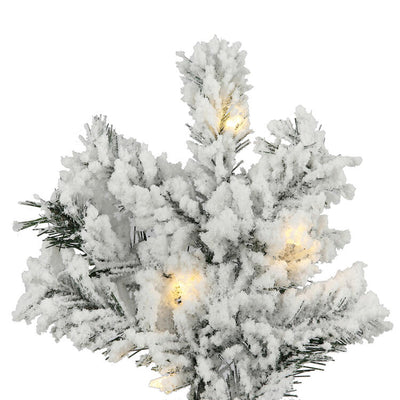 7.5' Flocked Alaskan Pine Artificial Christmas Tree with Warm White LED Dura-Lit Lights