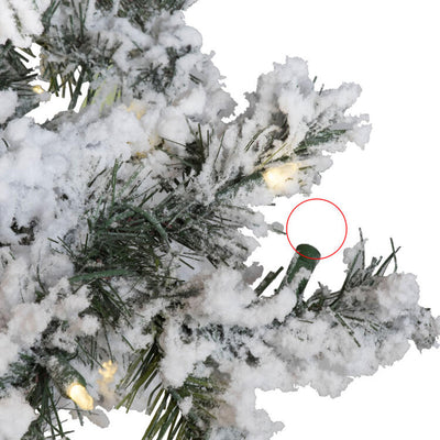 7.5' Flocked Alaskan Pine Artificial Christmas Tree with Warm White LED Dura-Lit Lights