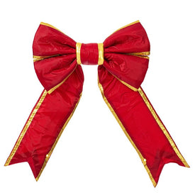 18" Red-Gold Nylon Outdoor Christmas Bow