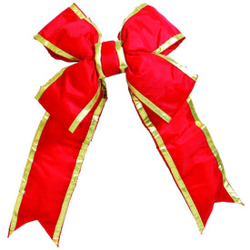 18" Red-Gold Nylon Outdoor Christmas Bow