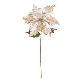 20" Gold Glitter Poinsettia Artificial Christmas Picks 3 Per Bag