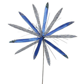 24" Blue Velvet Papyrus Artificial Christmas Picks 3 Per Bag