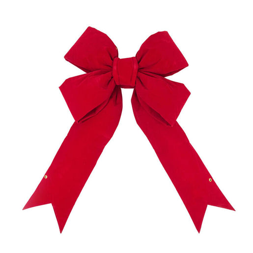 24" Red Velvet Outdoor Christmas Bow