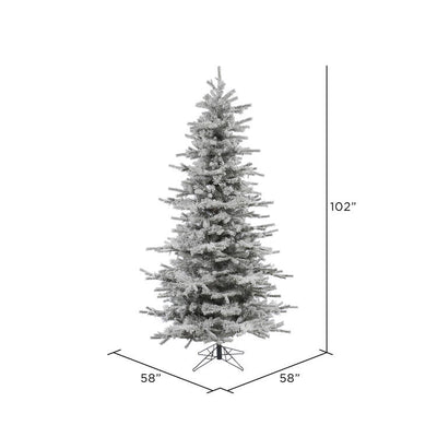 8.5' Unlit Flocked Sierra Fir Slim Artificial Christmas Tree
