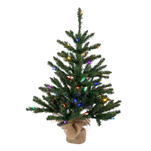 2.5' Pre-Lit Anoka Pine Artificial Christmas Tree with Multi-Colored Dura-Lit LED Lights