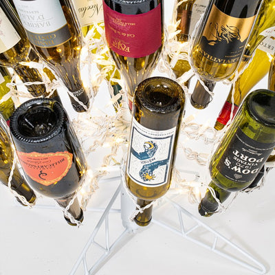4' x 30" Pre-Lit White Wine Bottle Tree Frame with 200 Clear Dura-Lit Lights for 37 Bottles
