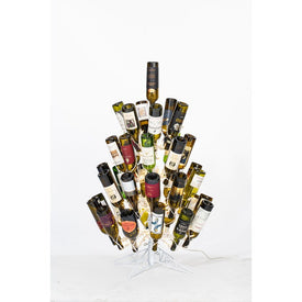 4' x 30" Pre-Lit White Wine Bottle Tree Frame with 200 Clear Dura-Lit Lights for 37 Bottles
