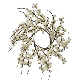 18" Unlit White Wild Berry Artificial Christmas Wreath