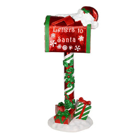 36" Letters To Santa Red Mailbox