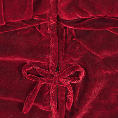 60" Plush Wine Velvet Tree Skirt with 6" Border and Tie Closure