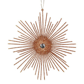 6.5" Rose Gold Glitter Snowflake Burst Ornament 6 Per Bag