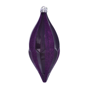 10" Plum Candy Glitter Shuttle Ornaments 2 Per Bag