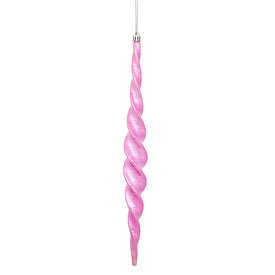 14.6" Pink Shiny Spiral Icicle Ornaments 2 Per Box