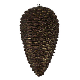 10" Gunmetal Matte Glitter Pine Cones 2 Per Box