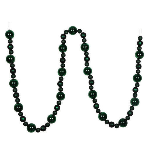 9' Midnight Green Assorted Ball Garland