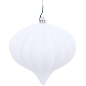 5.5" x 5.7" White Shiny Onion Christmas Ornaments 3 Per Bag