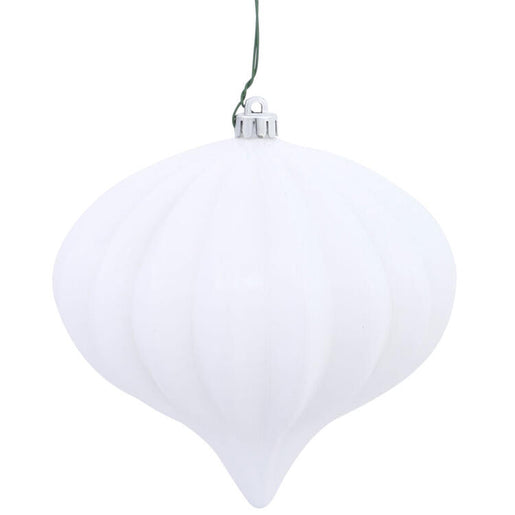 5.5" x 5.7" White Shiny Onion Christmas Ornaments 3 Per Bag