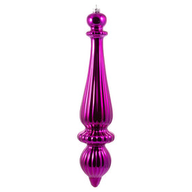 14" Fuchsia Shiny Finial Drop Christmas Ornaments 2 Per Bag
