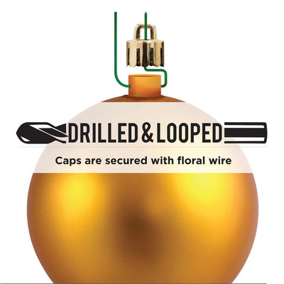 6" Cafe Latte Matte Onion Drop Ornaments with Drilled and Wired Caps 4 Per Bag