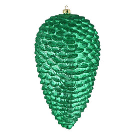 10" Seafoam Green Matte Glitter Pine Cones 2 Per Box
