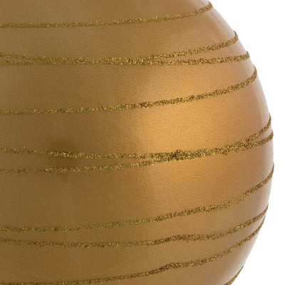 6" Honey Gold Candy Finish Ball with Glitter Lines 3 Per Bag