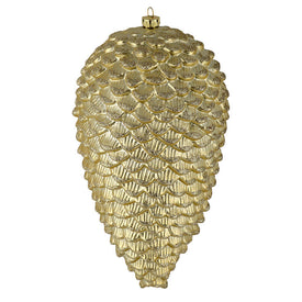 10" Champagne Matte Glitter Pine Cones 2 Per Box