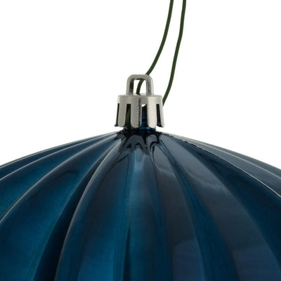 5.5" x 5.7" Midnight Blue Shiny Onion Christmas Ornaments 3 Per Bag