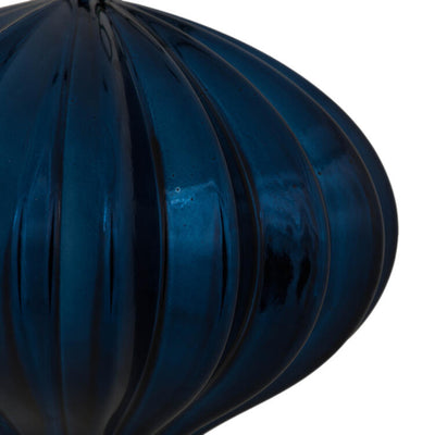 5.5" x 5.7" Midnight Blue Shiny Onion Christmas Ornaments 3 Per Bag