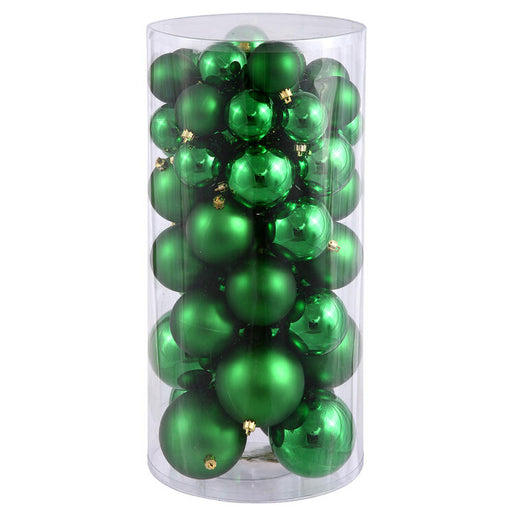 1.5"/2" Green Shiny/Matte Ball Christmas Ornaments 50 Per Box