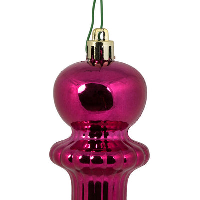 14" Berry Red Shiny Finial Drop Christmas Ornaments 2 Per Bag