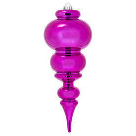 14" Fuchsia Shiny Finial Ornament