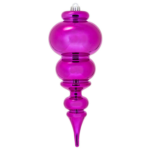 14" Fuchsia Shiny Finial Ornament