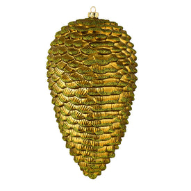10" Olive Matte Glitter Pine Cones 2 Per Box