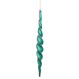 14.6" Sea Blue Shiny Spiral Icicle Ornaments 2 Per Box