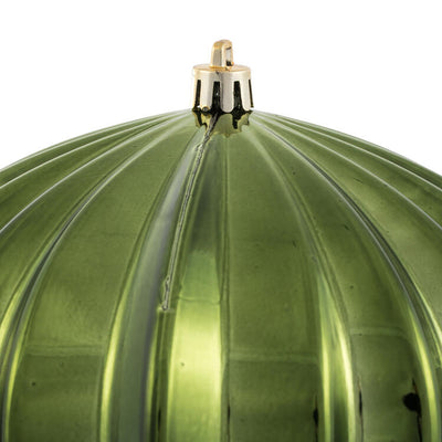 5.5" x 5.7" Moss Green Shiny Onion Christmas Ornaments 3 Per Bag