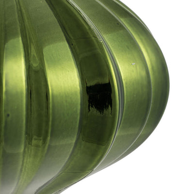 5.5" x 5.7" Moss Green Shiny Onion Christmas Ornaments 3 Per Bag